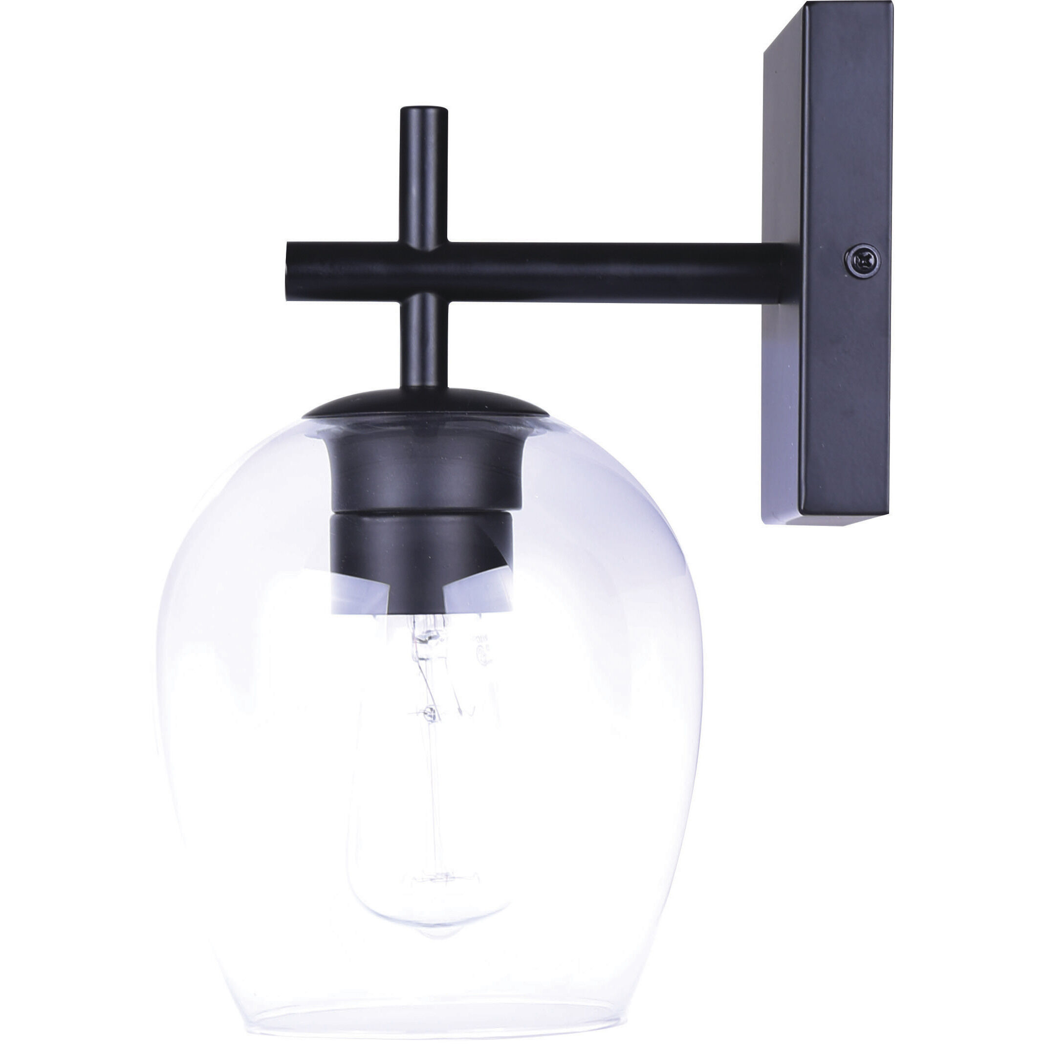 Madison 1 Light 8 inch Black Vanity Light Wall Light