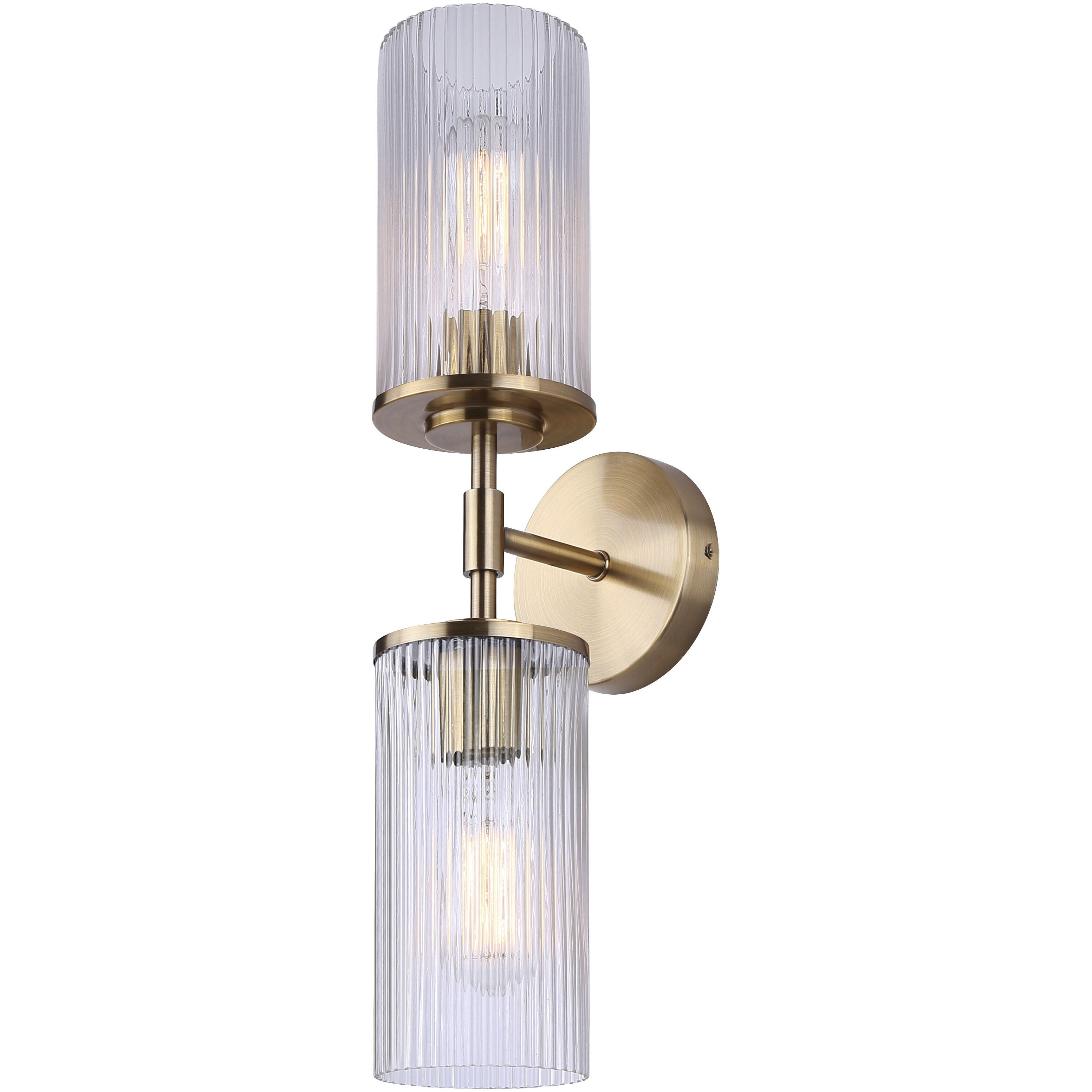 Kinslea 2 Light 6 inch Gold Vanity Light Wall Light in Clear Glass