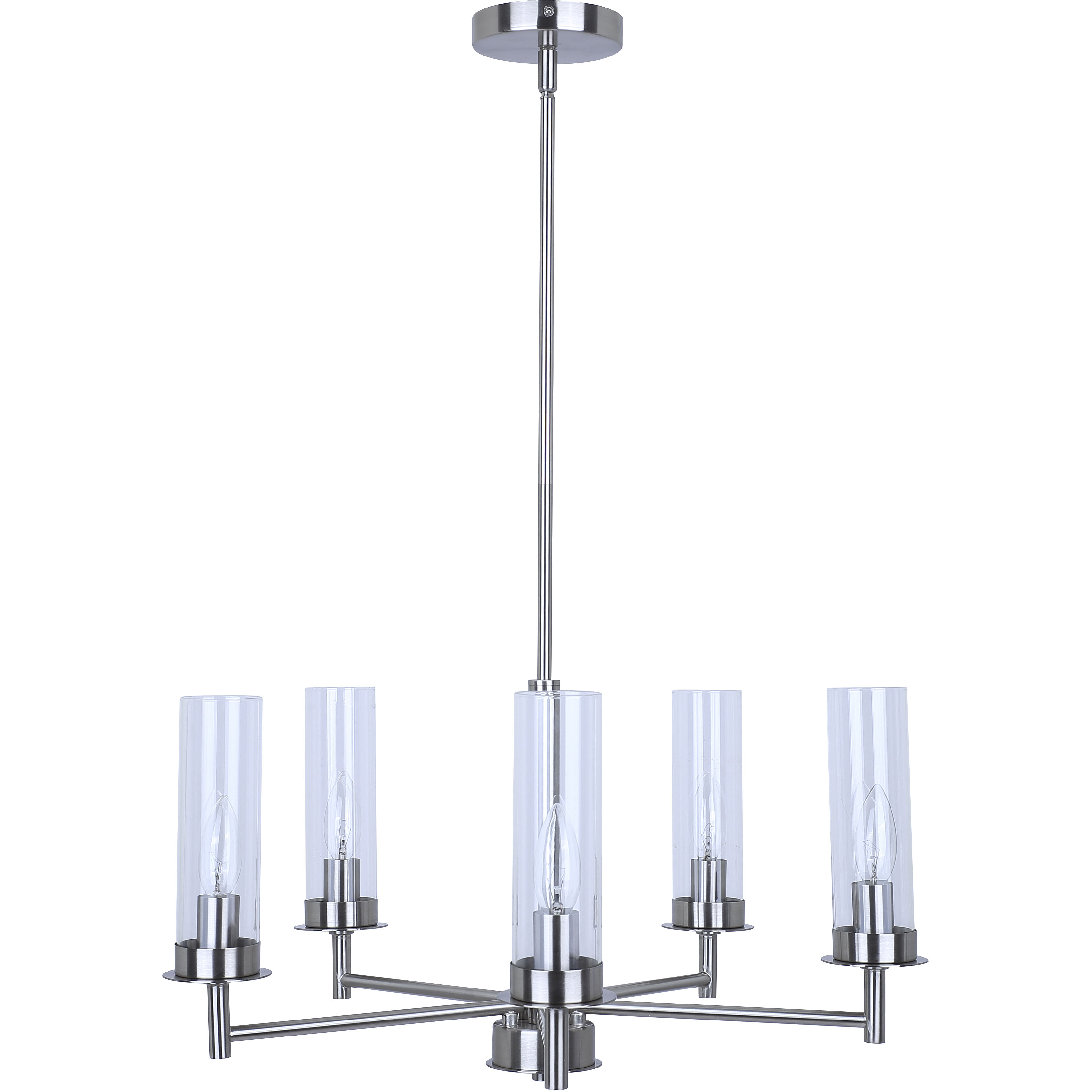 Benson 5 Light 23 inch Brushed Nickel Chandelier Ceiling Light