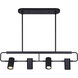 Leal 4 Light Black Suspended Track Ceiling Light