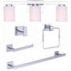 Jae 3 Light Chrome Bath Accessories And Vanity Combo Wall Light