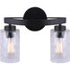 Madison 2 Light 14 inch Black Vanity Light Wall Light