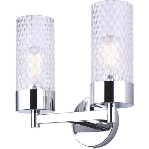 Eden 2 Light 12.88 inch Chrome Vanity Light Wall Light