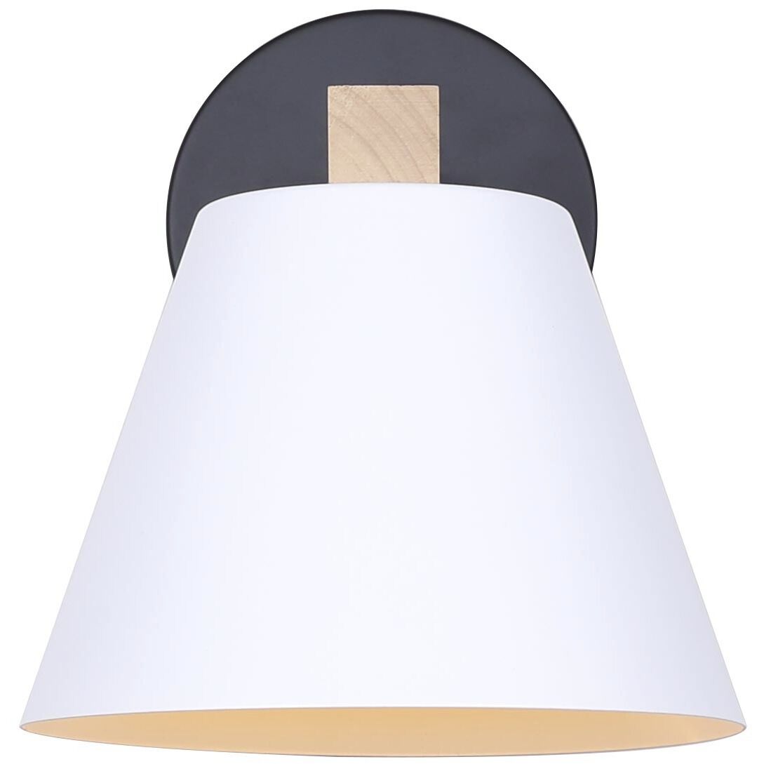 Harlyn 1 Light 9.13 inch Black/White/Wood Vanity Light Wall Light