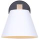 Harlyn 1 Light 9.13 inch Black/White/Wood Vanity Light Wall Light