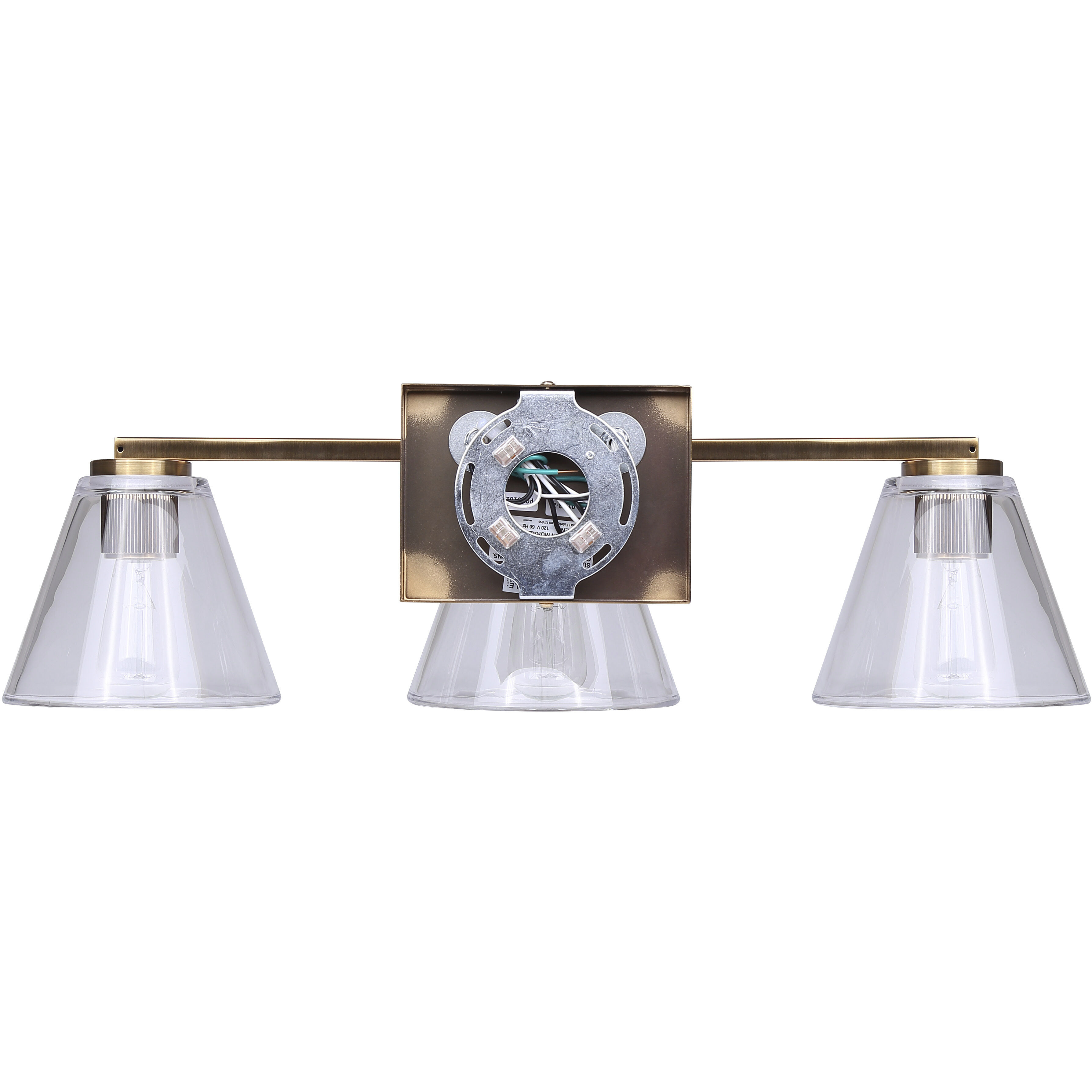 Berklie 3 Light 25.5 inch Gold Vanity Light Wall Light