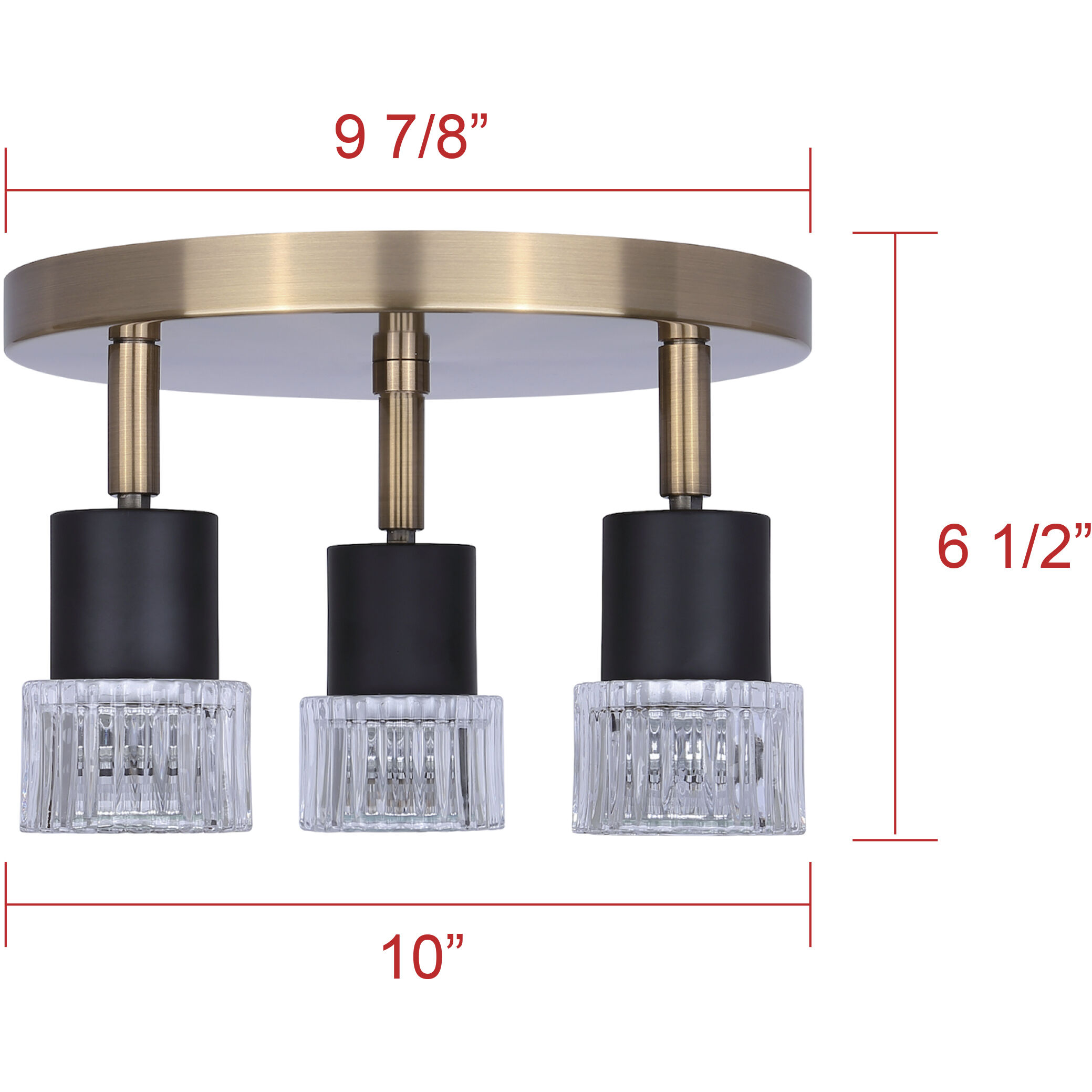 Elsee 3 Light Black/Gold Track Lighting Ceiling Light