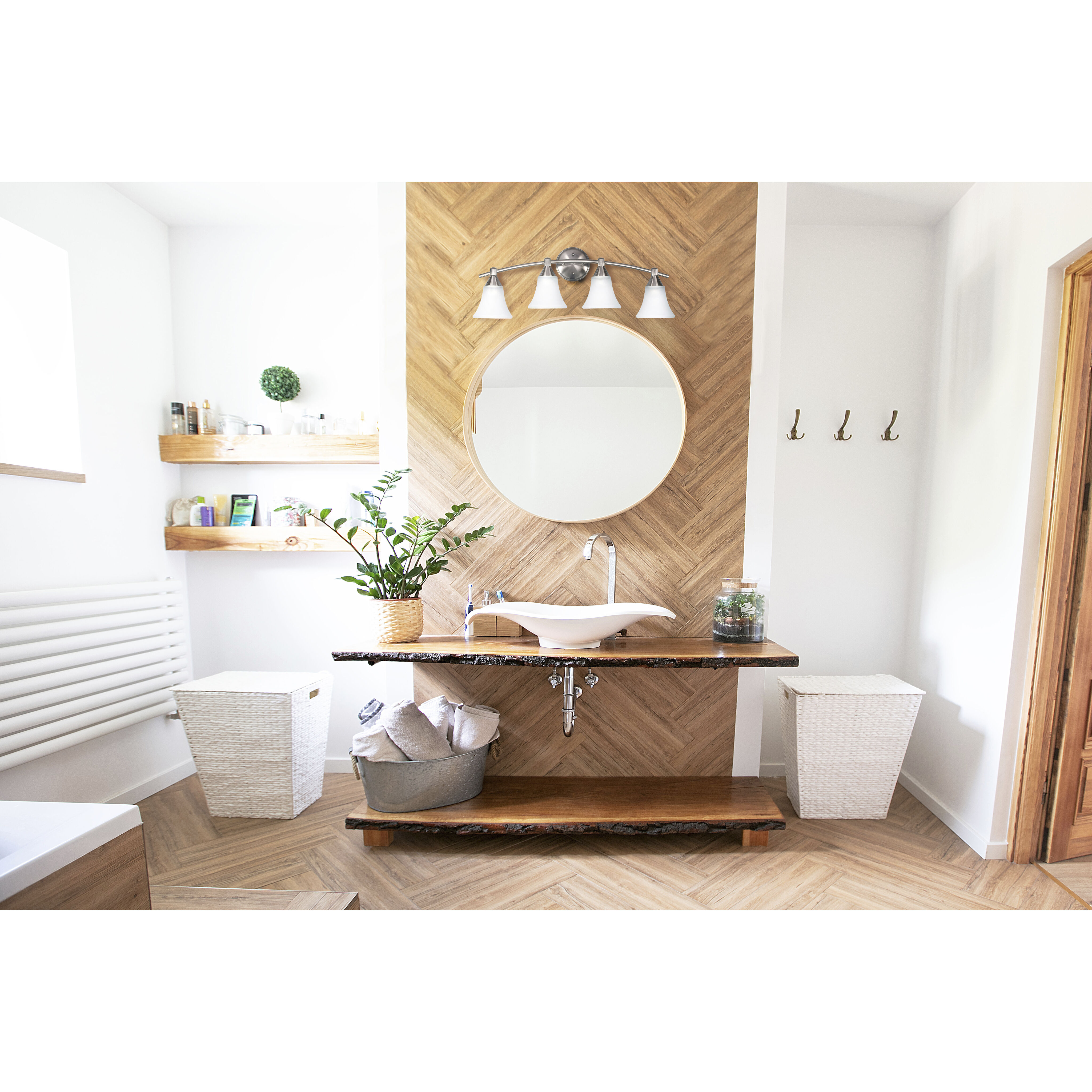 Madison 4 Light 27 inch Brushed Pewter Vanity Light Wall Light