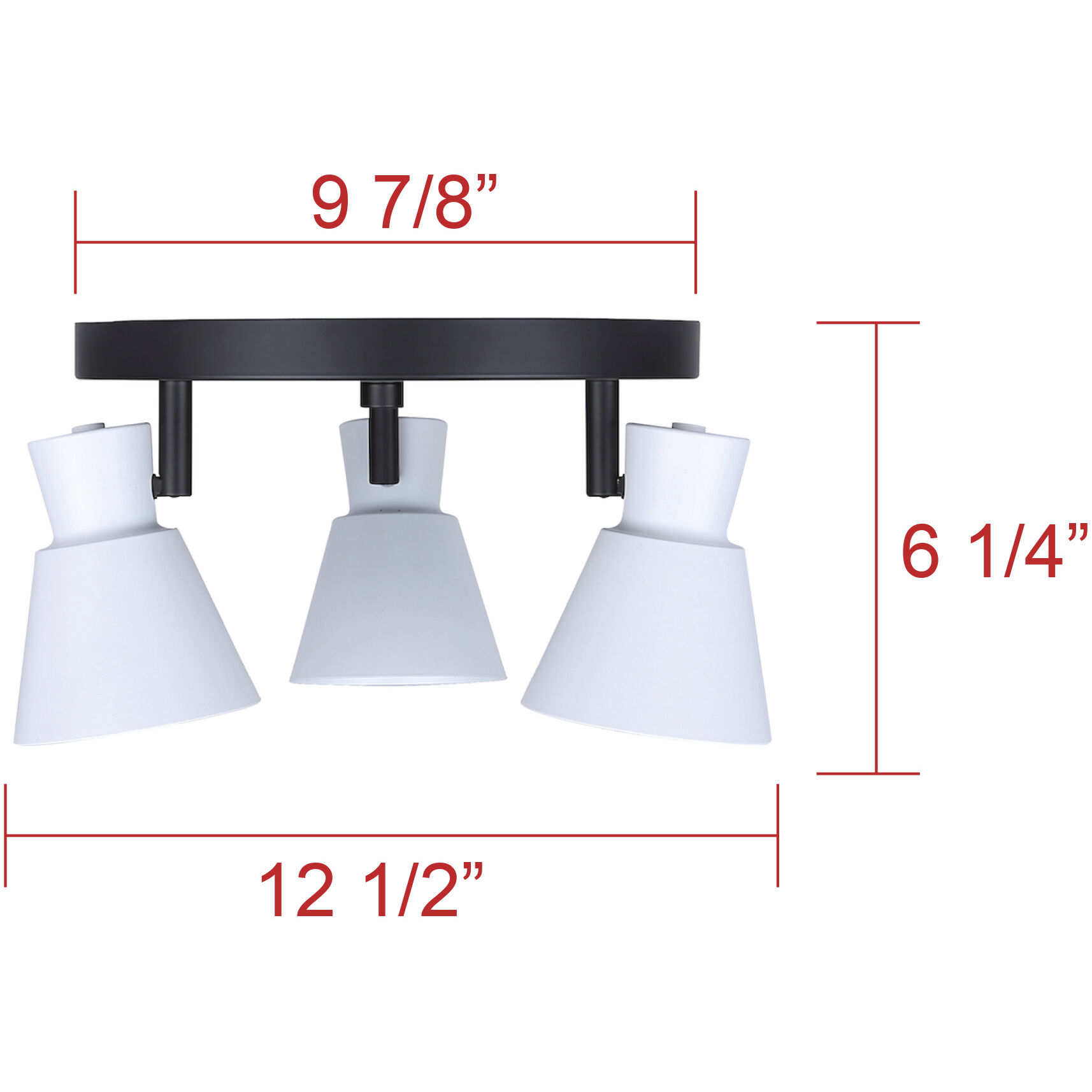Radley 3 Light Black/White Track Lighting Ceiling Light