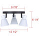 Radley 3 Light Black/White Track Lighting Ceiling Light