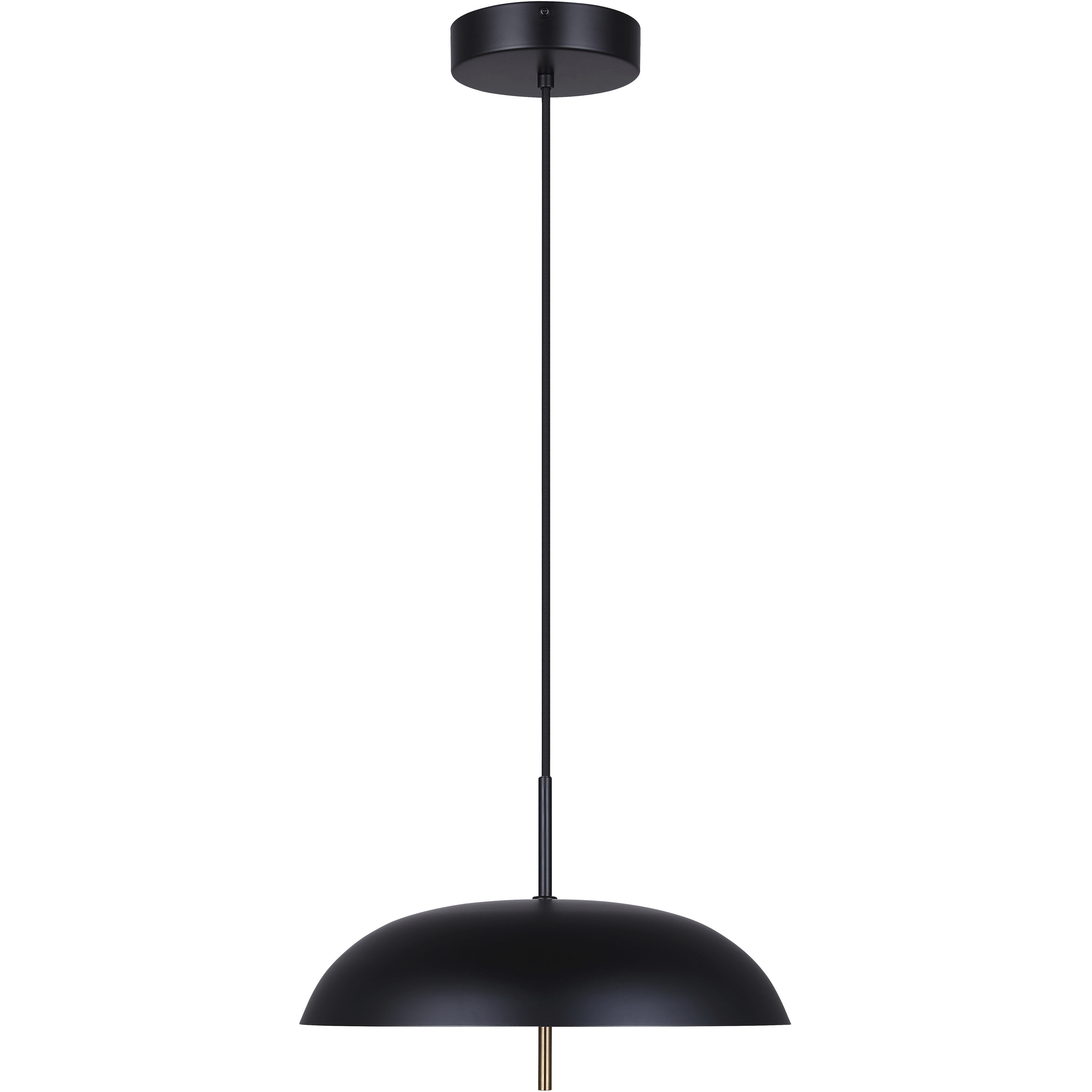 Kelvin LED 15.63 inch Black/Gold Pendant Ceiling Light in Black And Gold