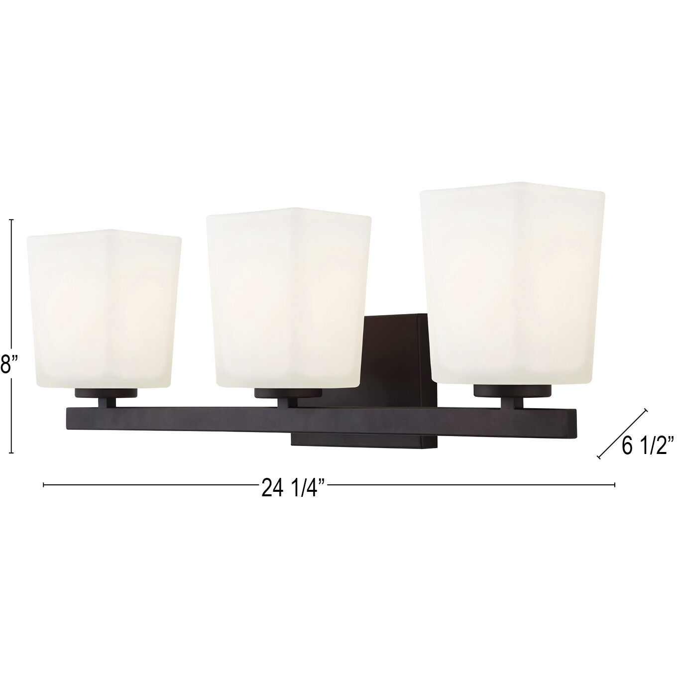 Madison 3 Light 23 inch Oil Rubbed Bronze Vanity Light Wall Light