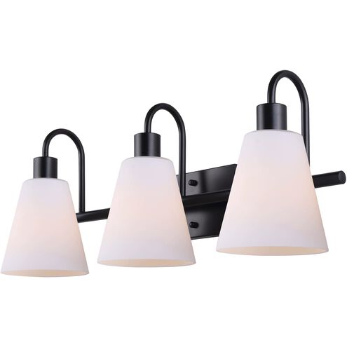 Wyler 3 Light 25.25 inch Black Vanity Light Wall Light