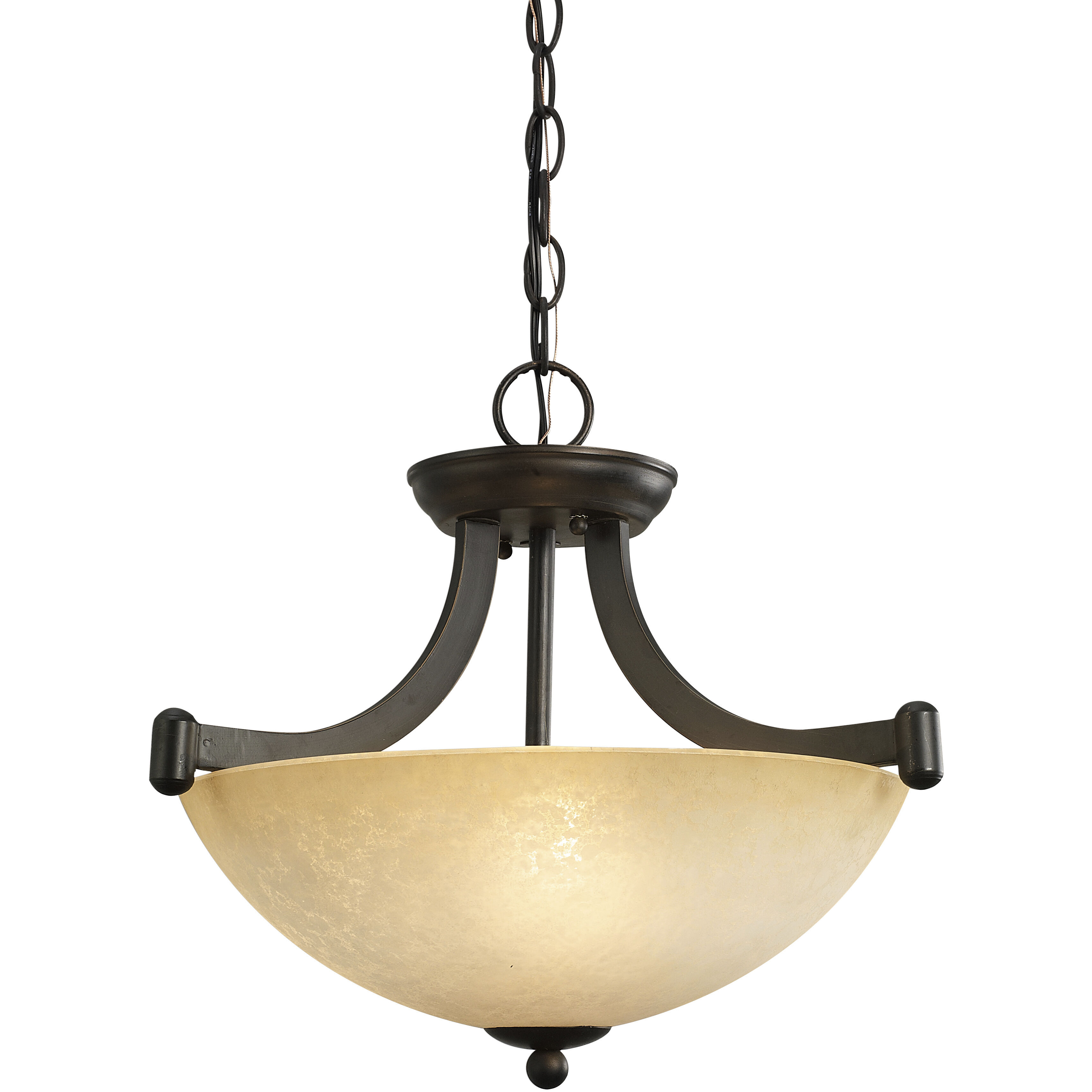 Warren 3 Light 14.25 inch Rubbed Antique Bronze Chandelier Ceiling Light, Dual Mount