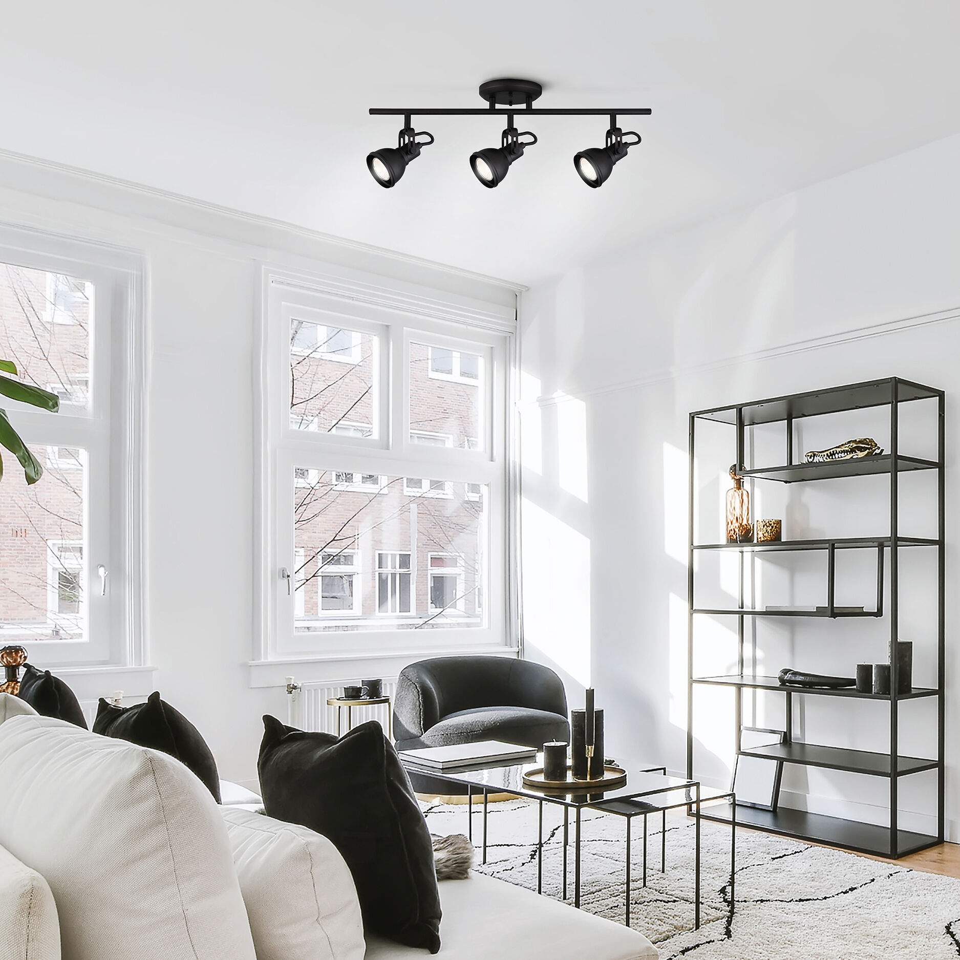 Polo 3 Light Black Track Lighting Ceiling Light