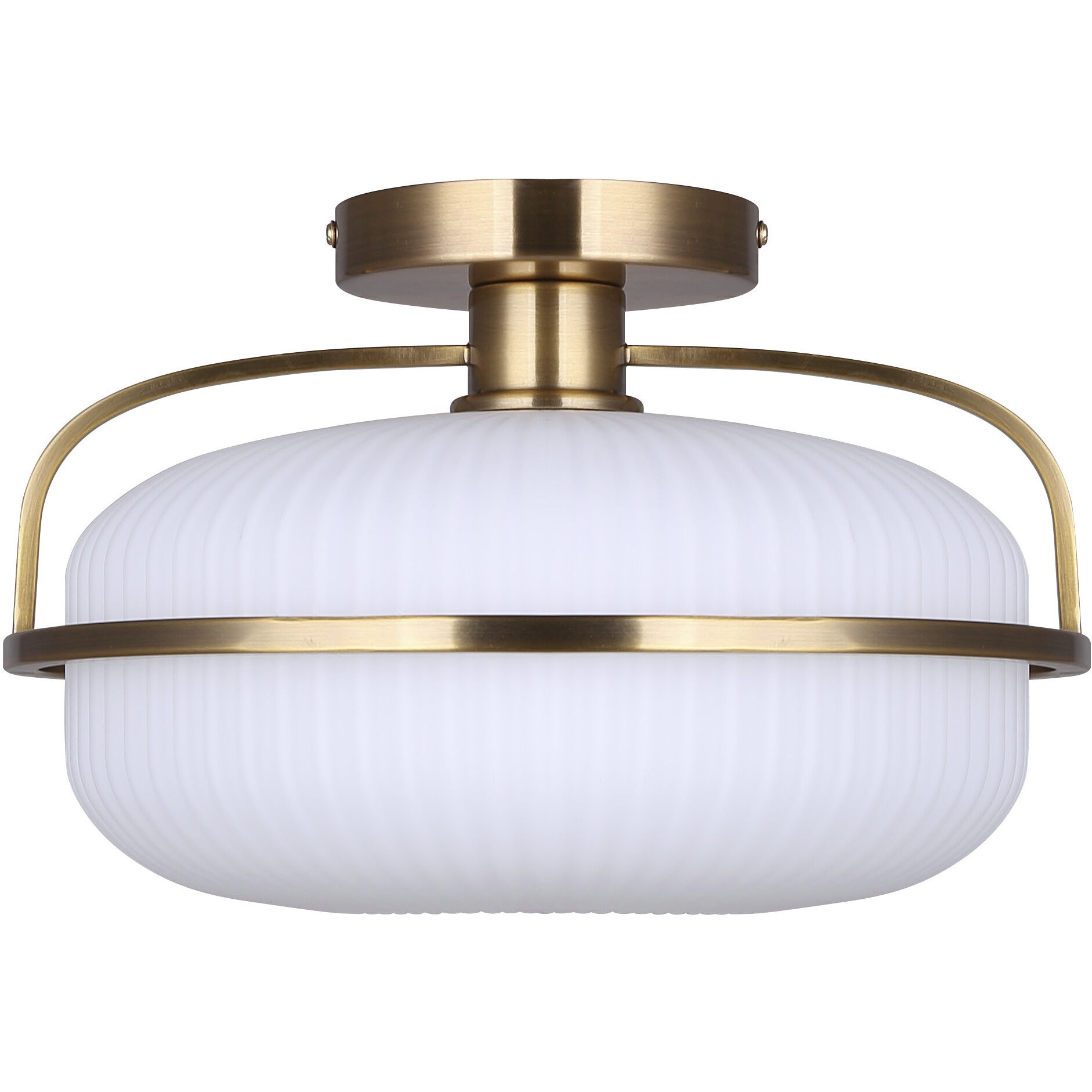 Eve 1 Light 12 inch Gold Semi-Flush Mount Ceiling Light