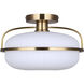 Eve 1 Light 12 inch Gold Semi-Flush Mount Ceiling Light