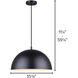 Sadie 1 Light 16 inch Matte Black Pendant Ceiling Light