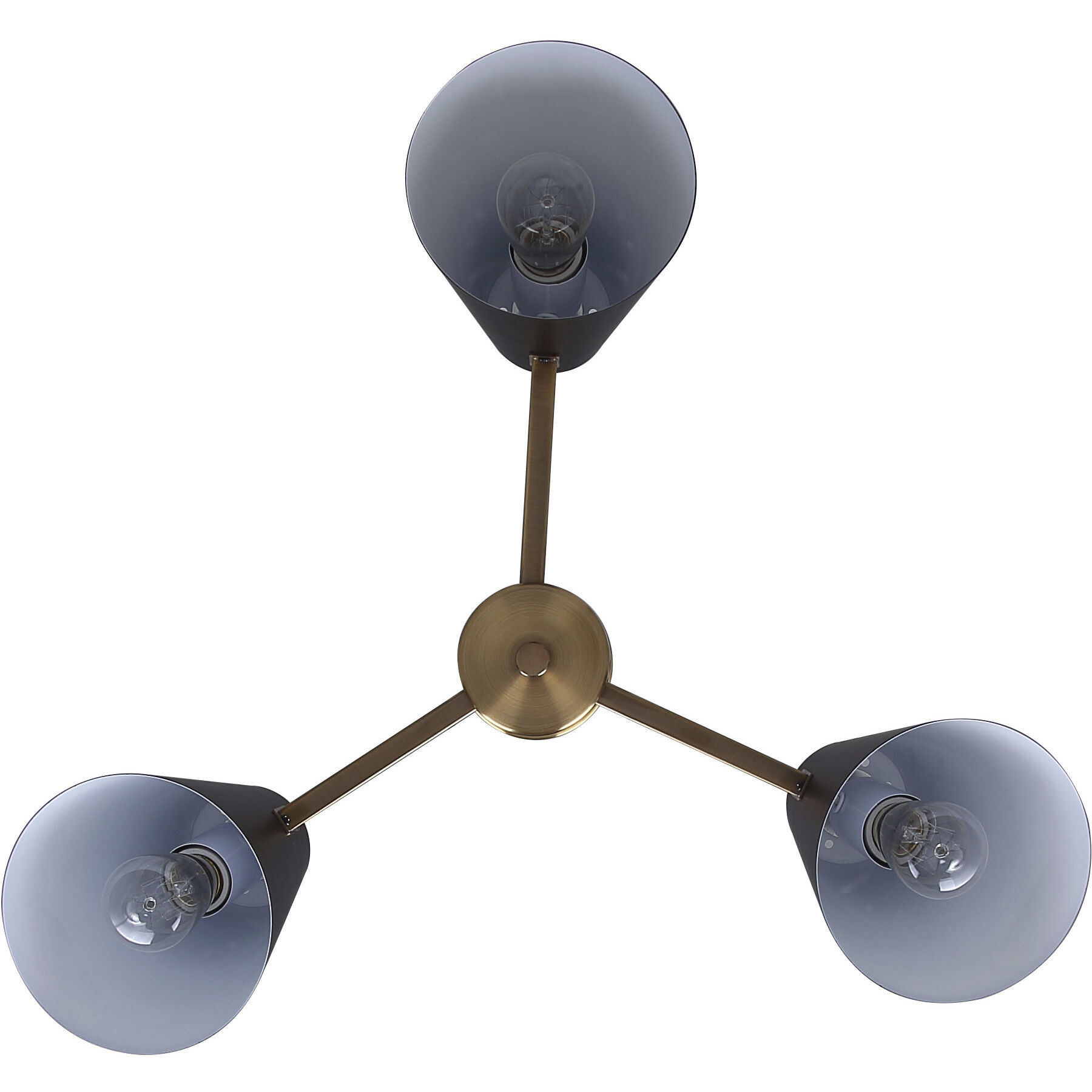 Harken 3 Light 23 inch Black/Gold Chandelier Ceiling Light