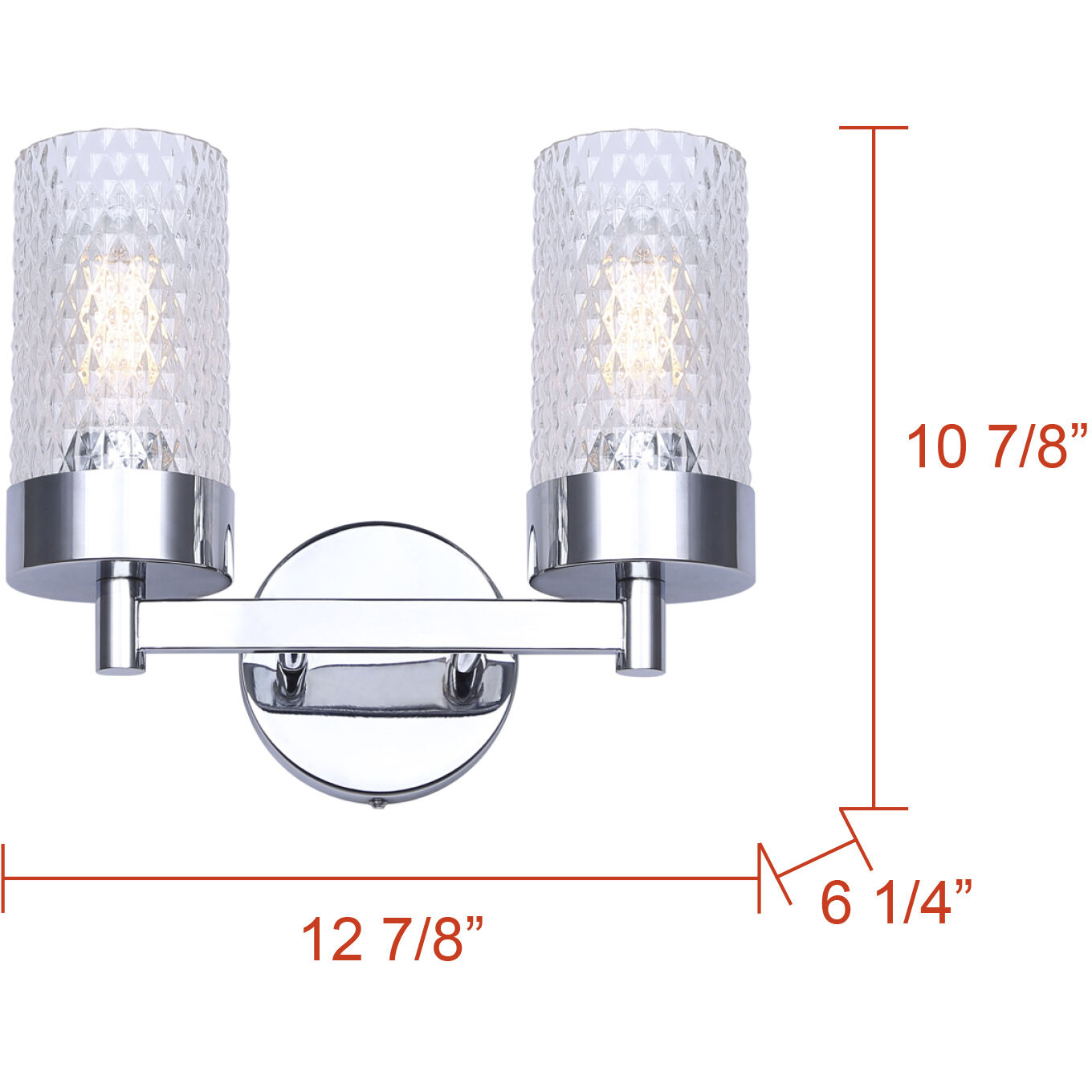 Eden 2 Light 12.88 inch Chrome Vanity Light Wall Light