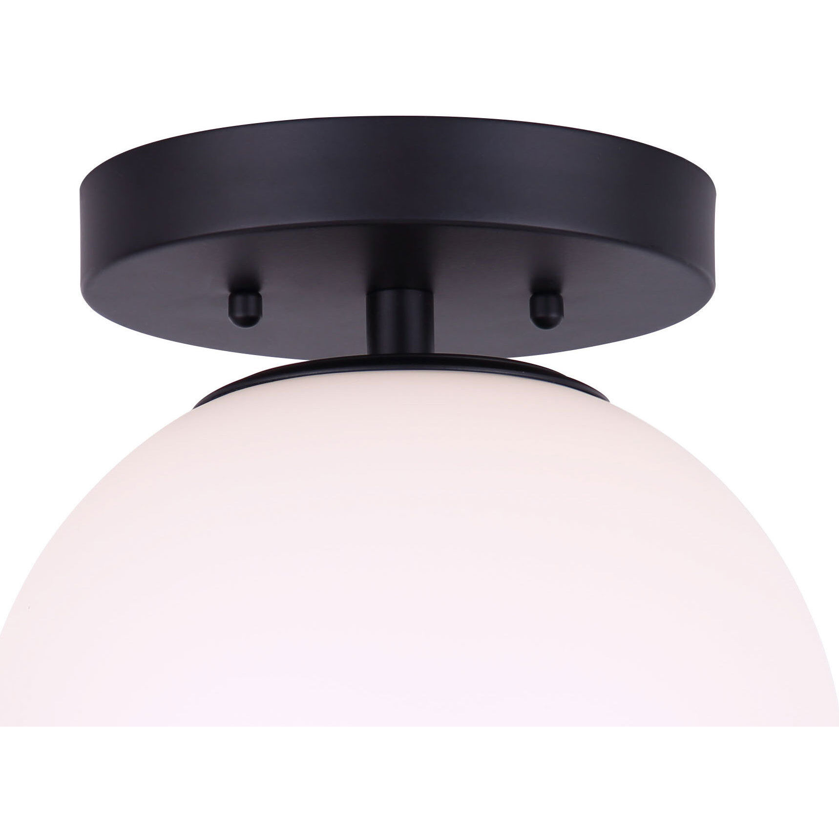 Camilo 1 Light 8 inch Black Flush Mount Ceiling Light in Flat Opal Glass