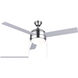 Madison 48 inch Brushed Nickel with White/Silver Blades Ceiling Fan
