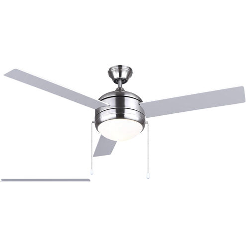 Madison 48 inch Brushed Nickel with White/Silver Blades Ceiling Fan