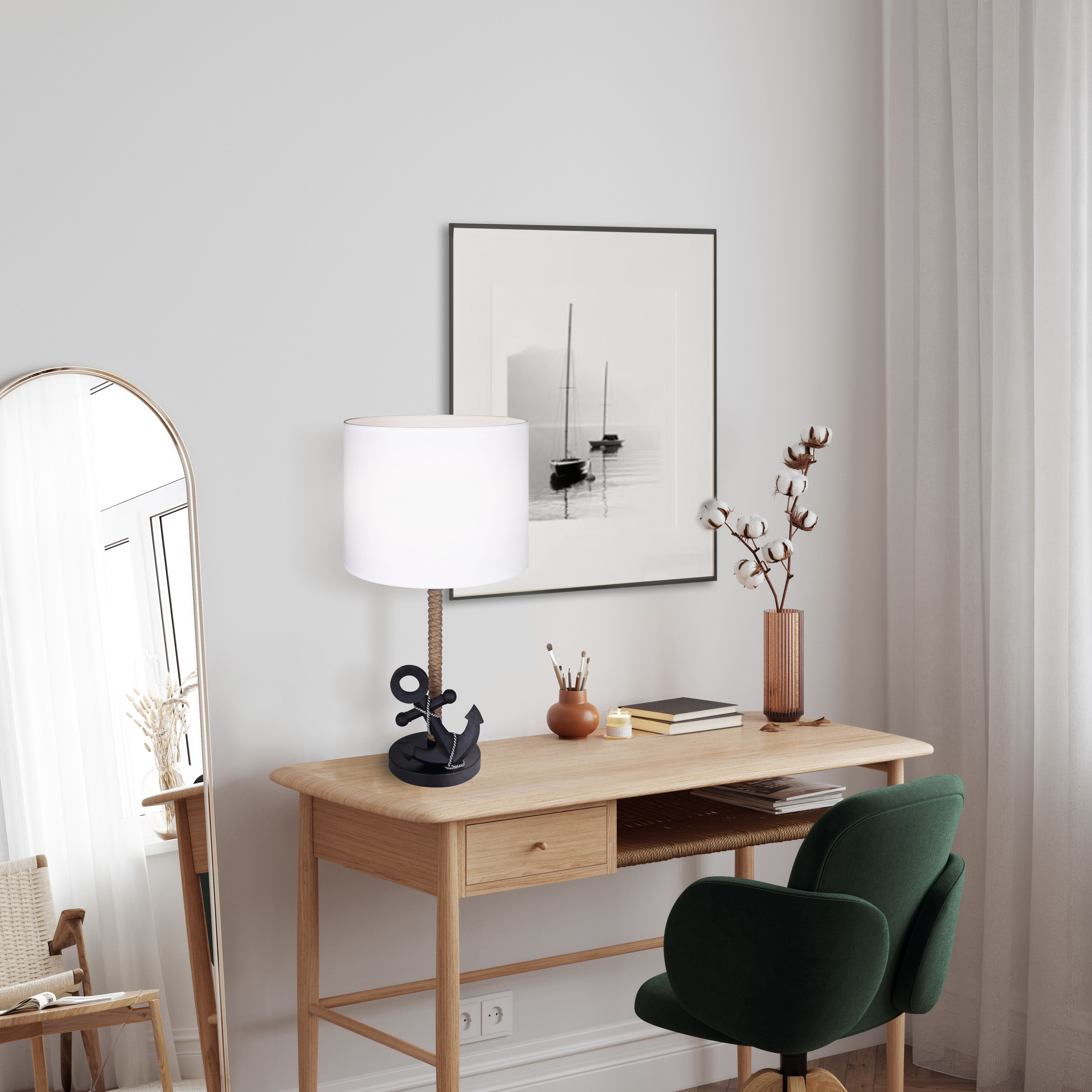 Sidro 26 inch 100.00 watt Matte Black Table Lamp Portable Light