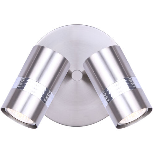 Aldi 2 Light 10 inch Brushed Nickel and Chrome Ceiling/Wall Light Ceiling Light