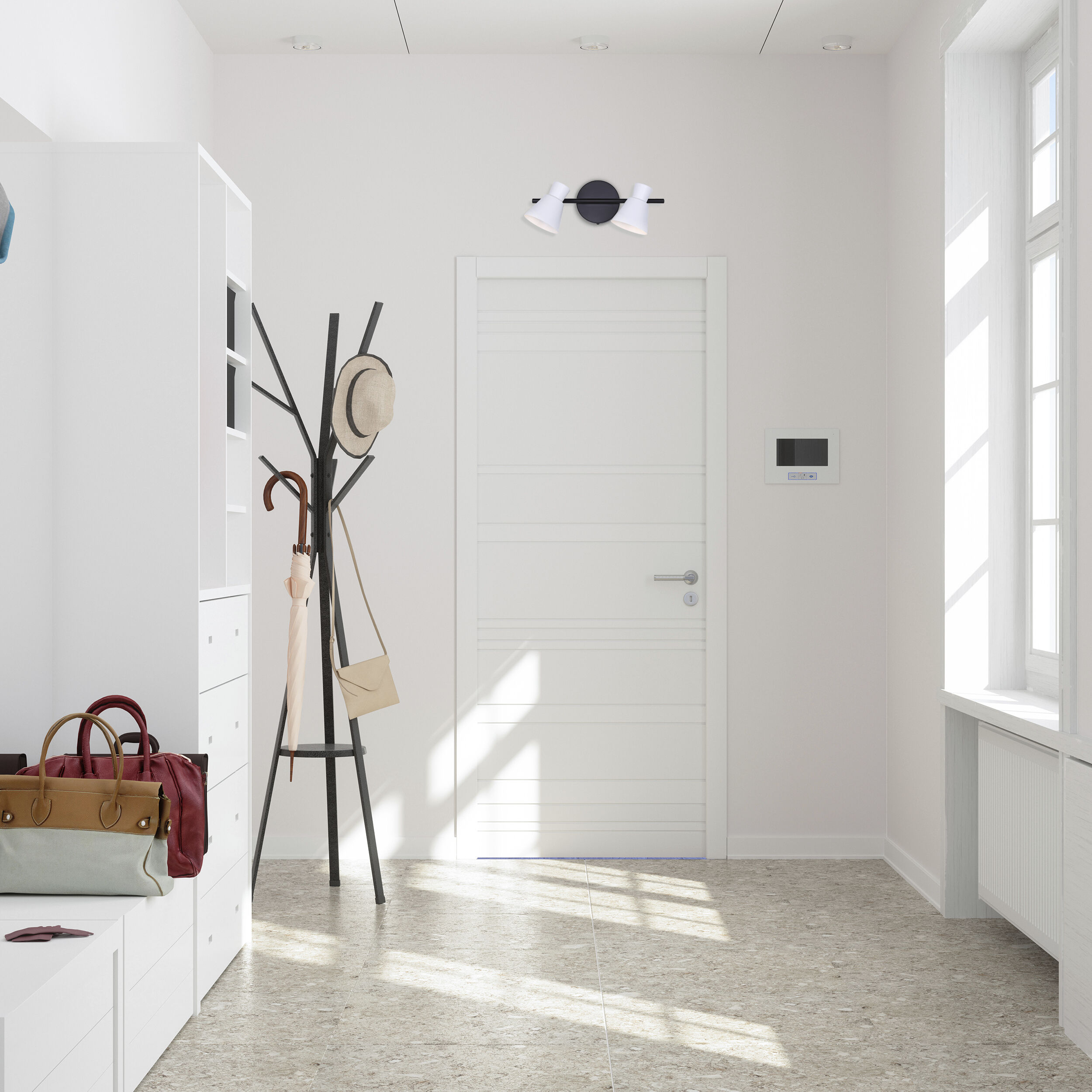 Radley 2 Light Black/White Track Lighting Ceiling Light