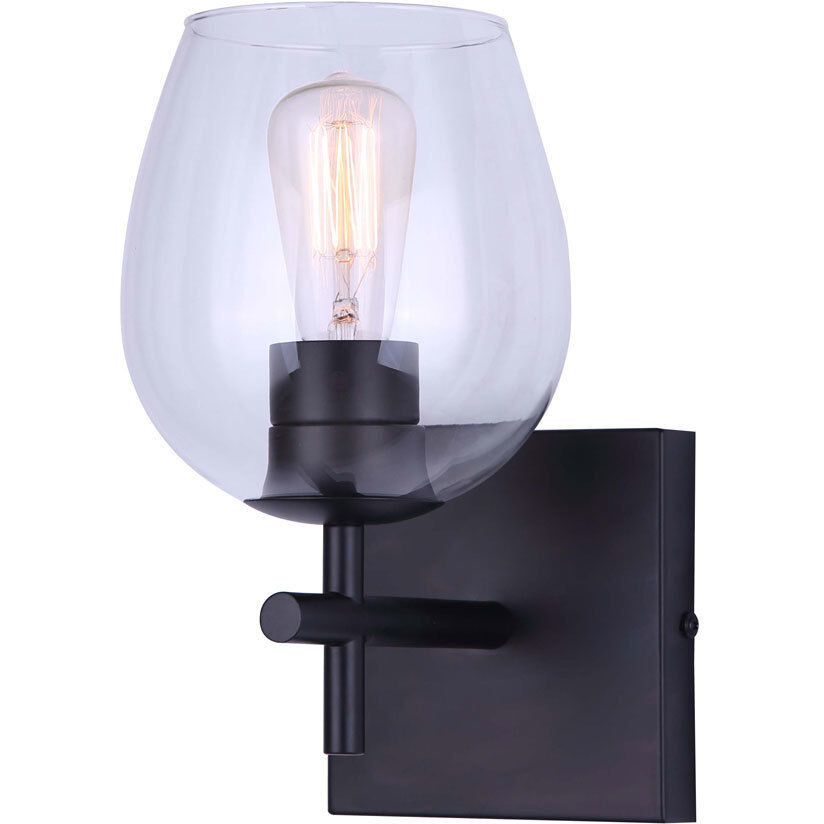 Madison 1 Light 8 inch Black Vanity Light Wall Light