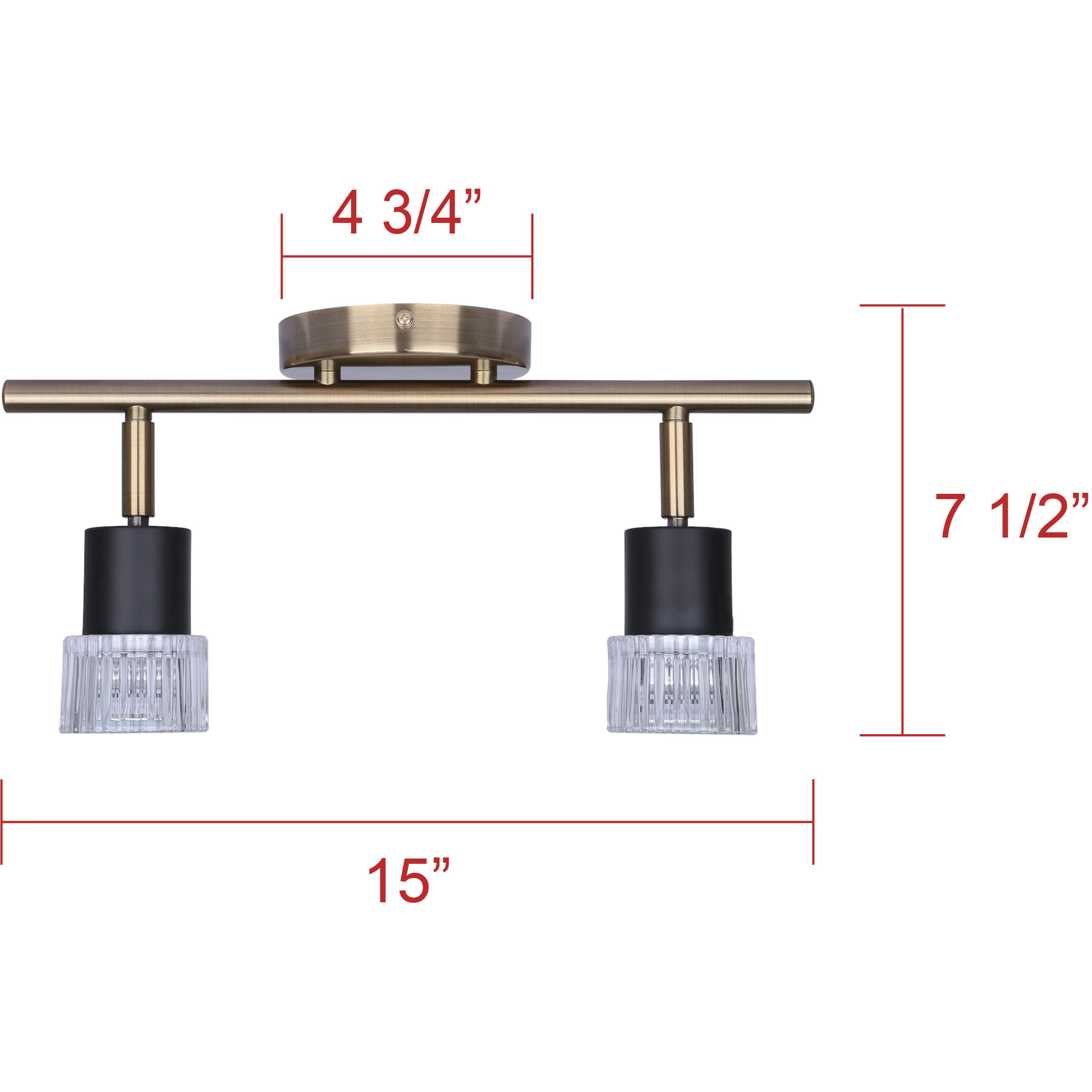 Elsee 2 Light Black/Gold Track Lighting Ceiling Light