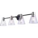 Davina 4 Light 32.5 inch Black/Brushed Nickel Vanity Light Wall Light