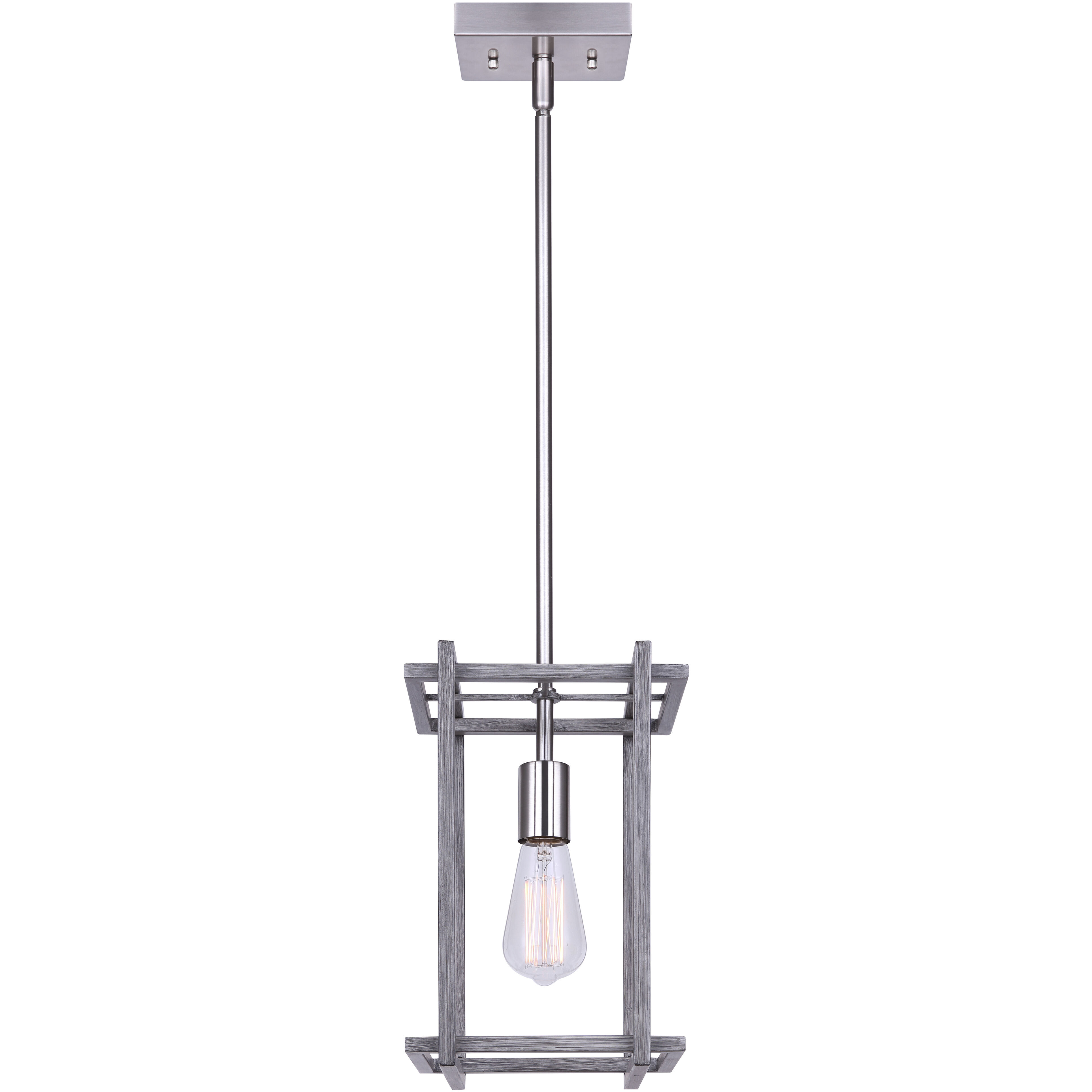 Carli 1 Light 7.88 inch Brushed Nickel and Brushed Dark Grey Pendant Lighting Ceiling Light