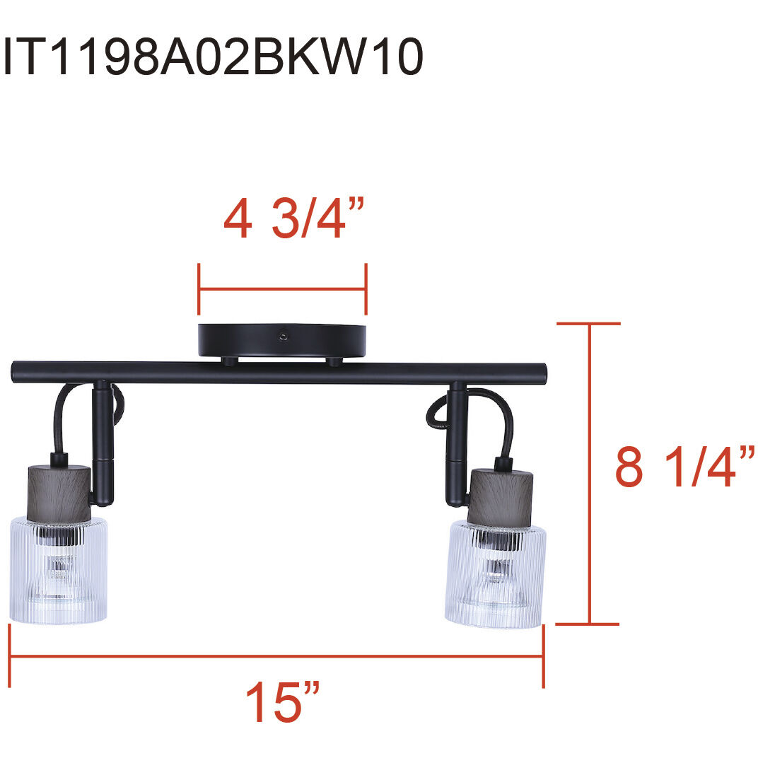 Owen Black and Wood Track Lighting Ceiling Light