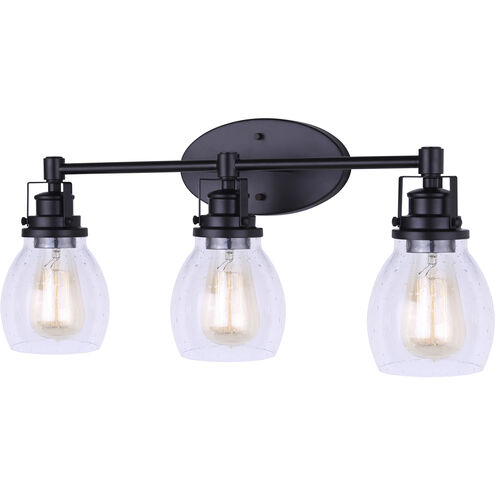 Madison 3 Light 24 inch Black Vanity Light Wall Light