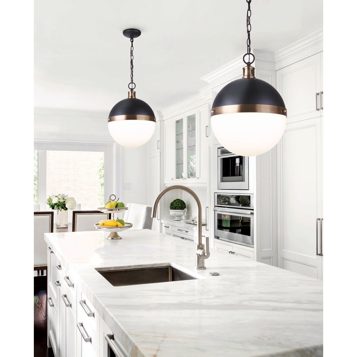 Delta 1 Light 13 inch Black/Gold Pendant Ceiling Light