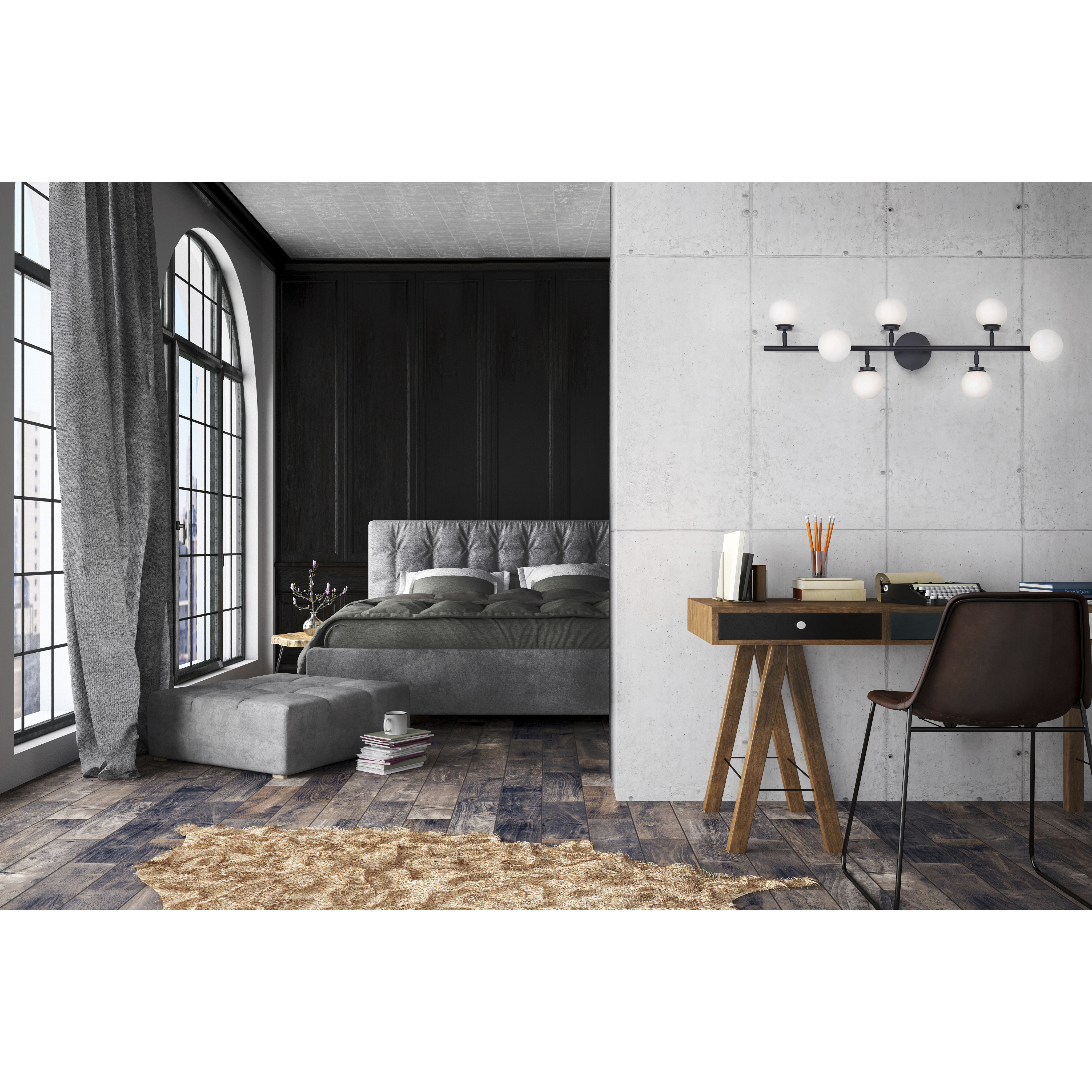 Poppy 7 Light Black Track Light Ceiling Light