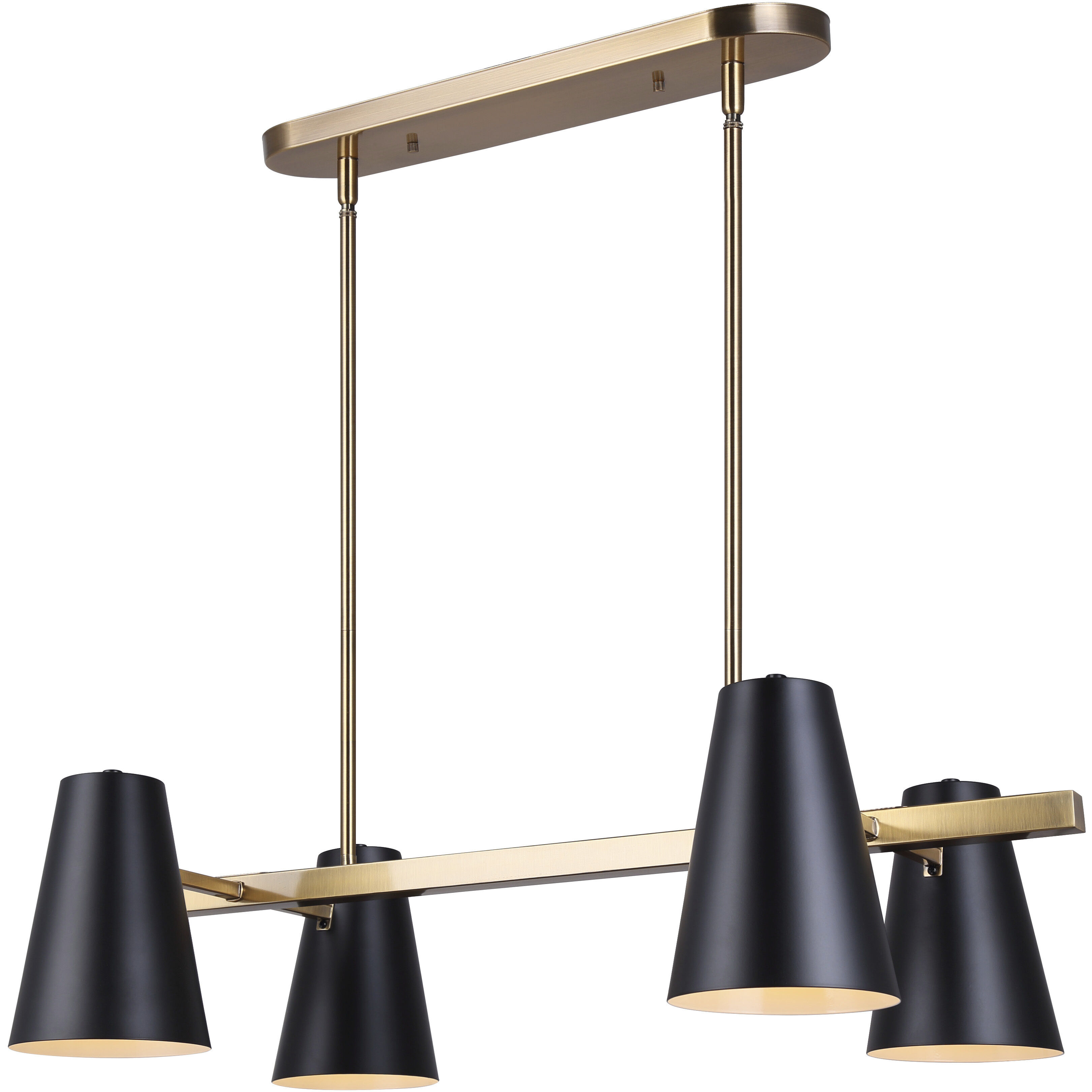Harken 4 Light 18 inch Matte Black and Gold Pendant Ceiling Light