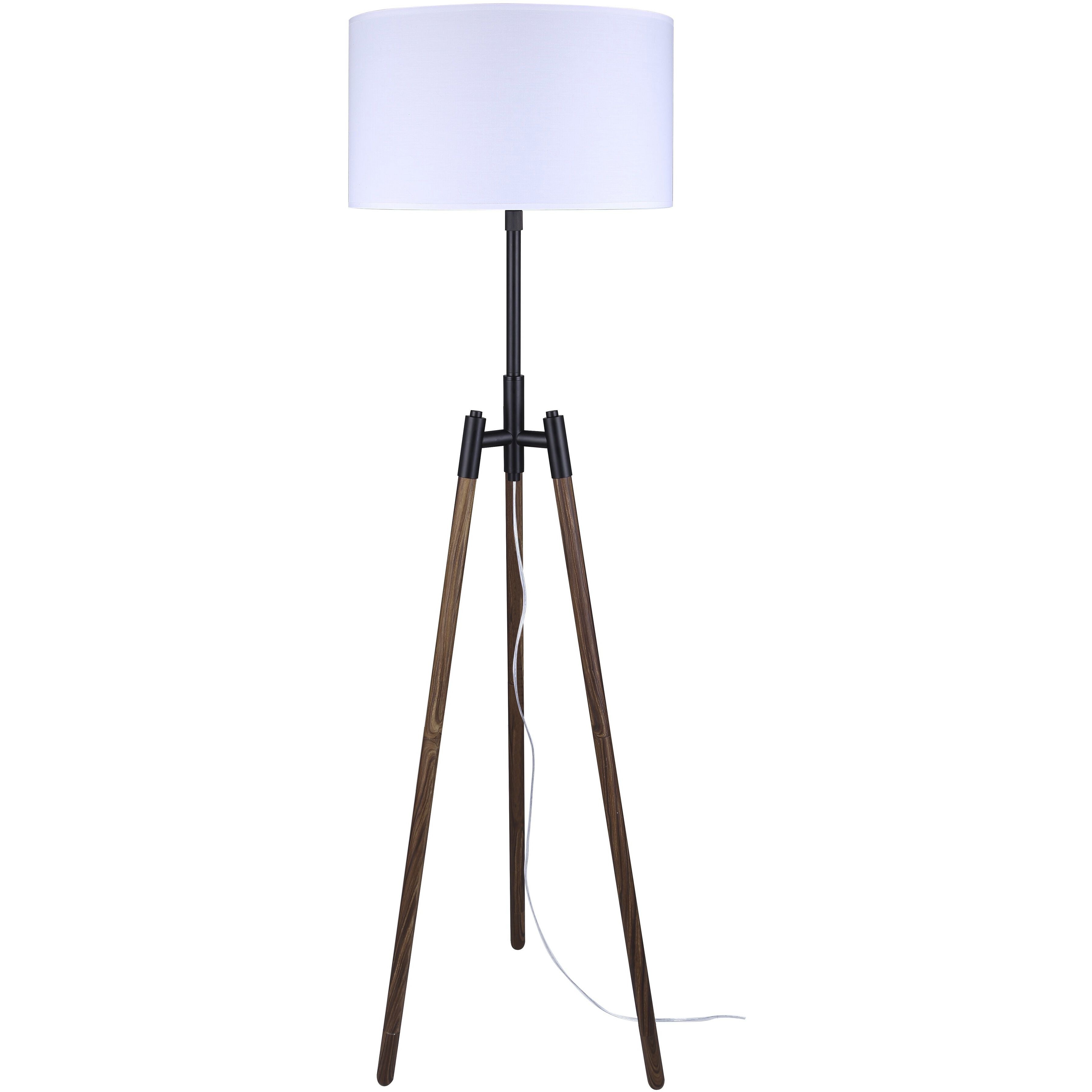 Sull 57 inch 150.00 watt Black and Wood Floor Lamp Portable Light