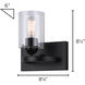Hampton 1 Light 8 inch Matte Black Vanity Light Wall Light
