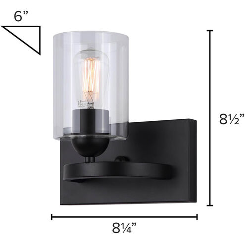 Hampton 1 Light 8 inch Matte Black Vanity Light Wall Light