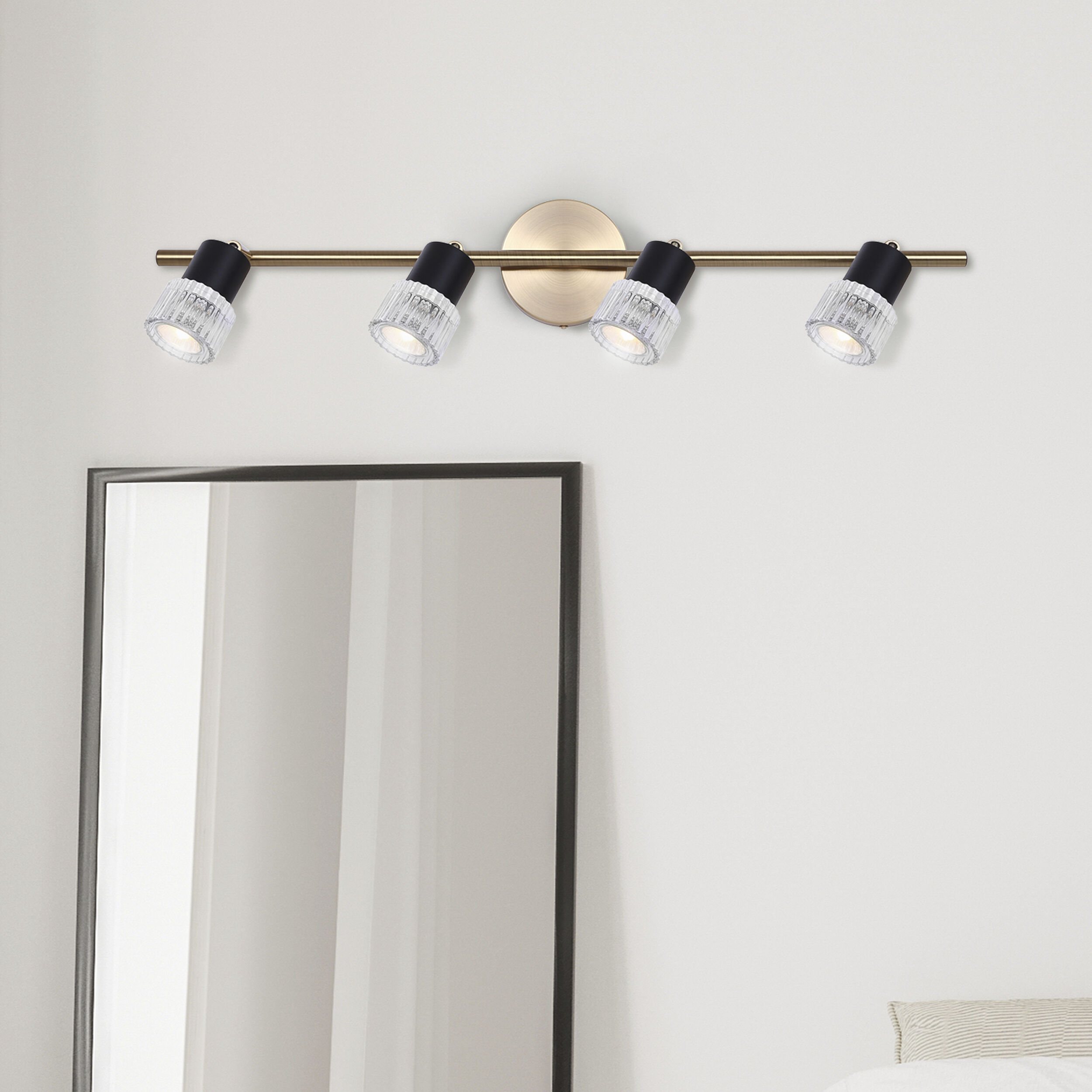 Elsee 4 Light Black/Gold Track Lighting Ceiling Light