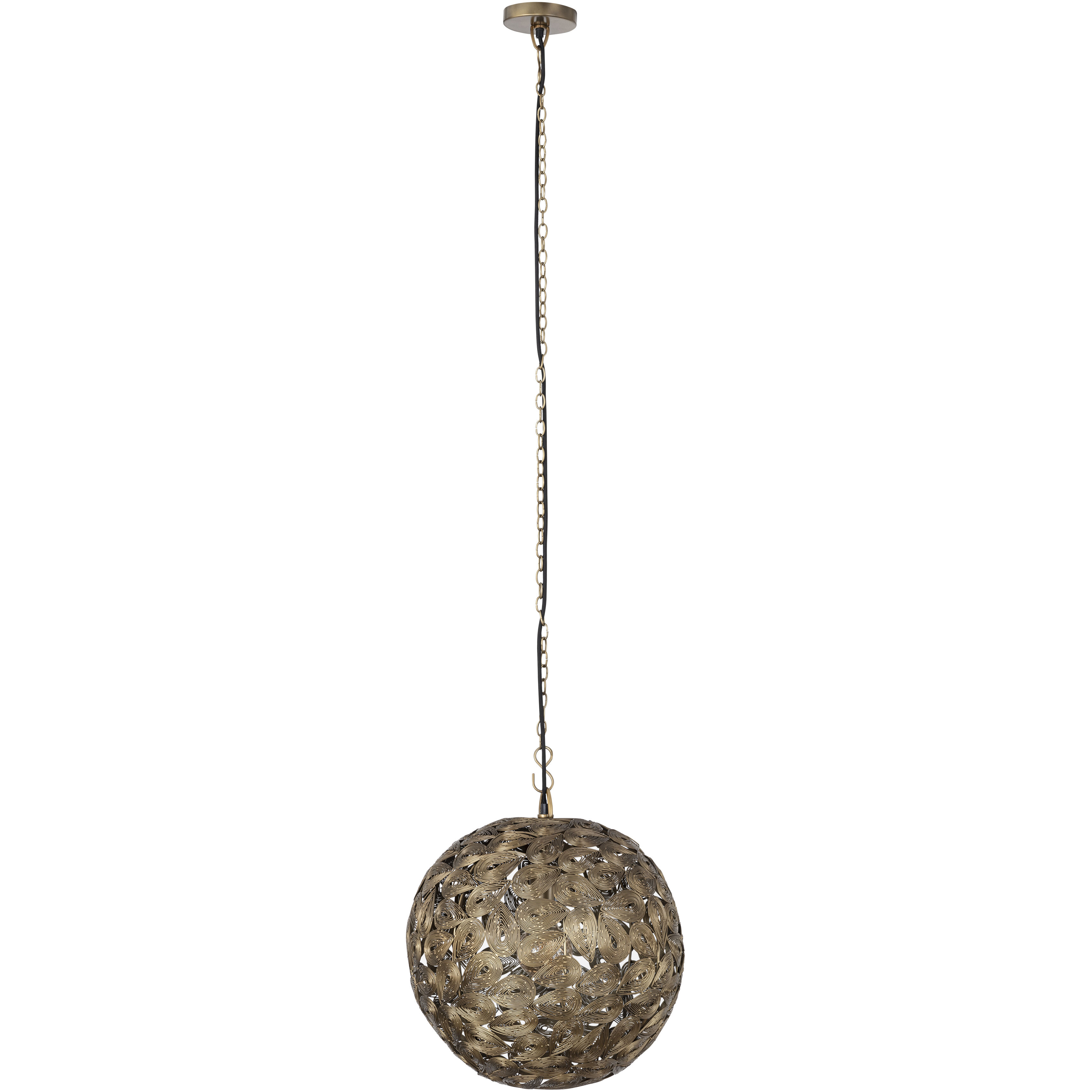 Kora 1 Light 15 inch Antique Brass Pendant Ceiling Light
