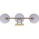 Berklie 3 Light 25.5 inch Gold Vanity Light Wall Light