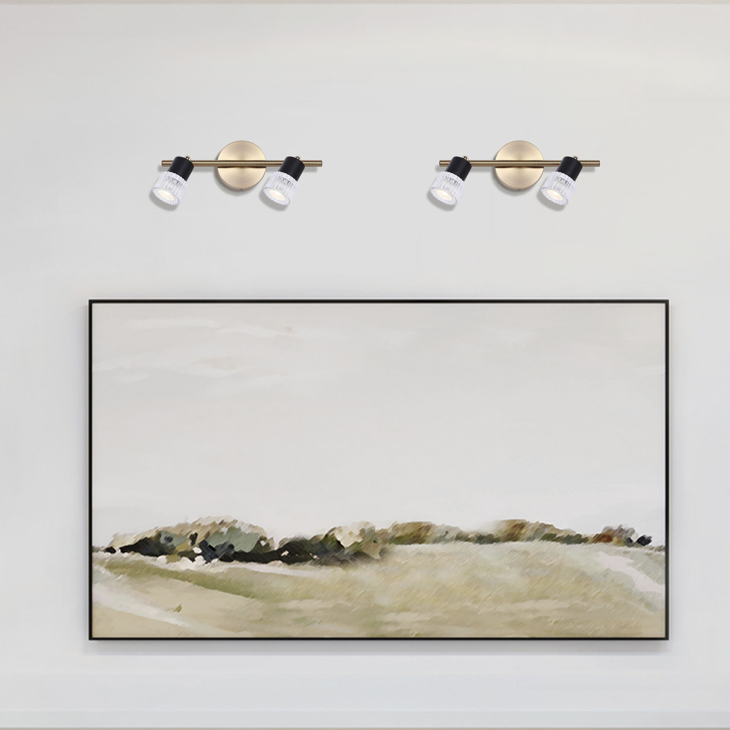 Elsee 2 Light Black/Gold Track Lighting Ceiling Light