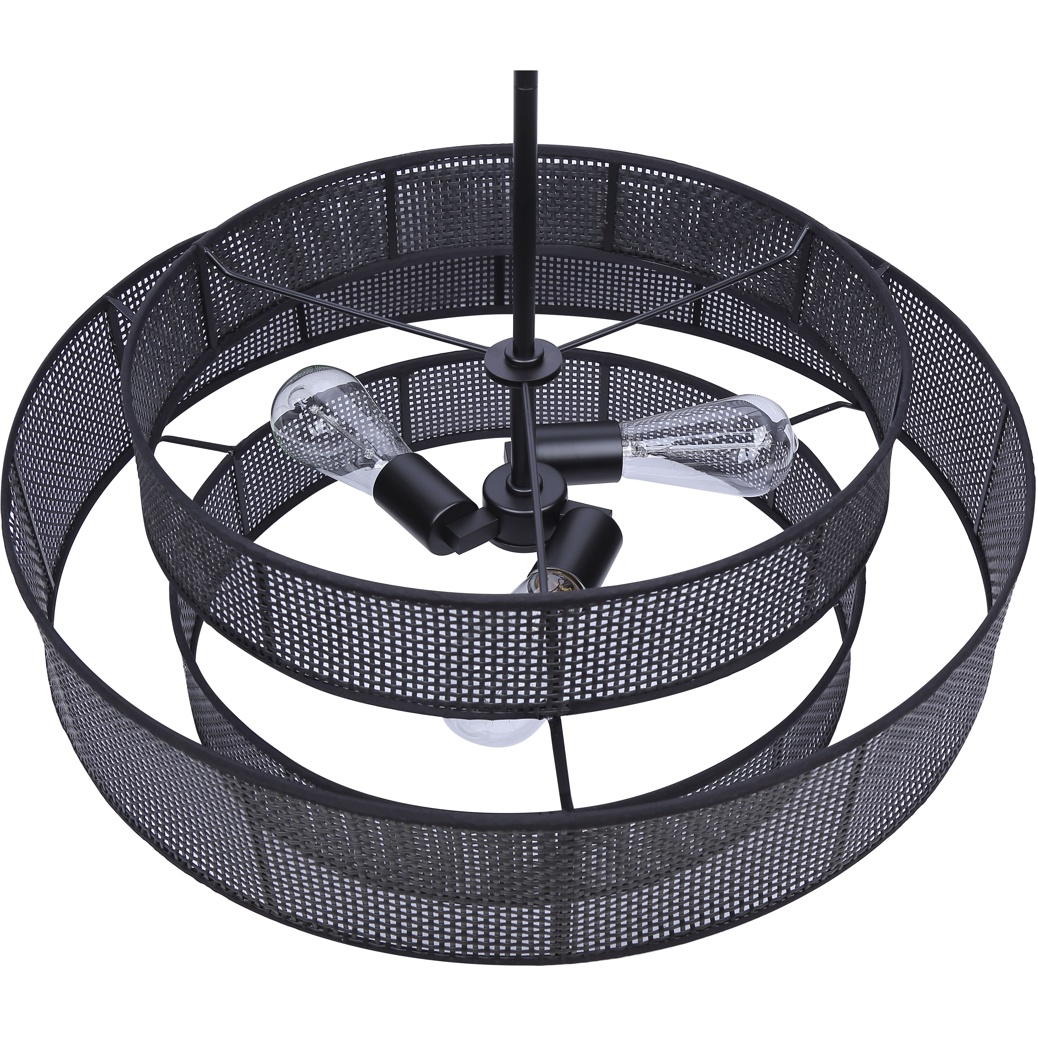 Bellamy 3 Light 22 inch Black Chandelier Ceiling Light in Black Rattan