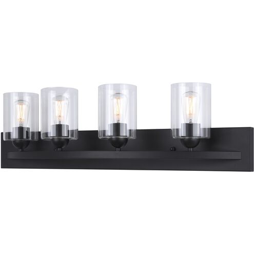 Hampton 4 Light 32 inch Matte Black Vanity Light Wall Light