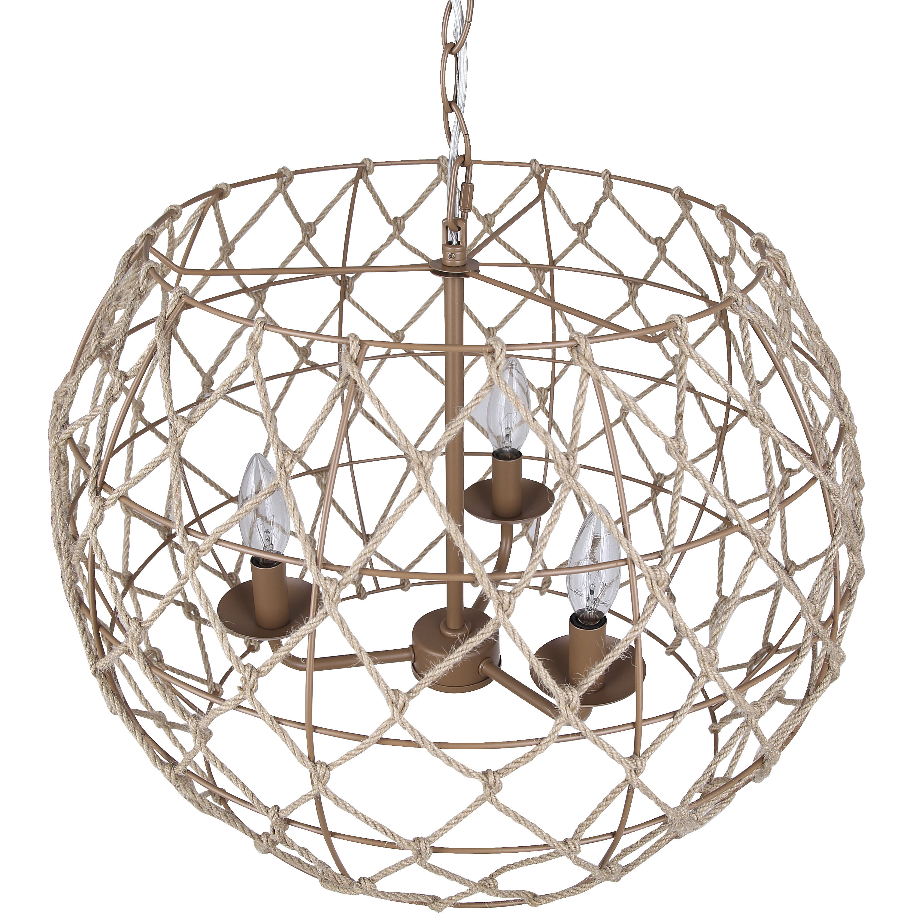 Aura 3 Light 20 inch Tan Pendant Ceiling Light