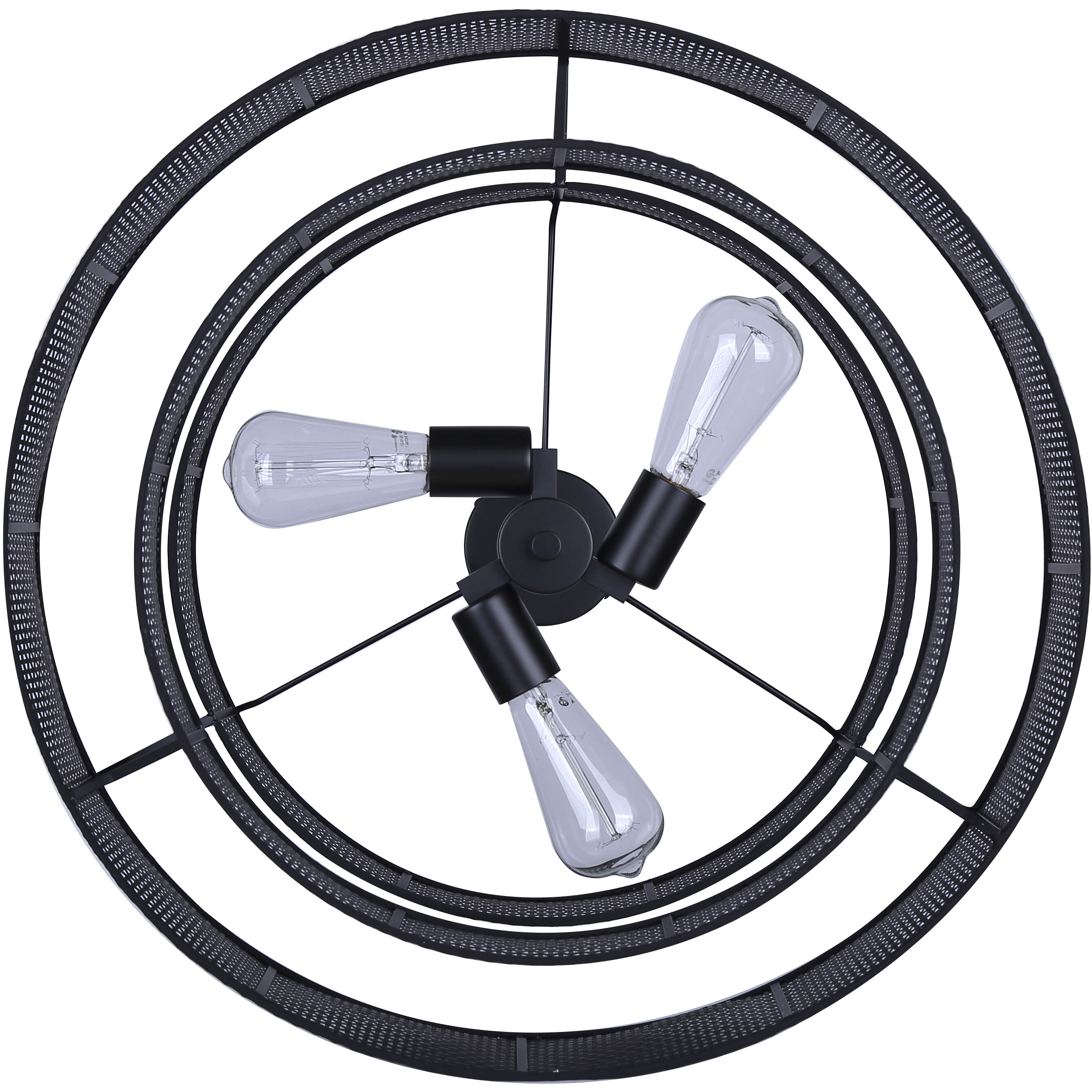 Bellamy 3 Light 22 inch Black Chandelier Ceiling Light in Black Rattan